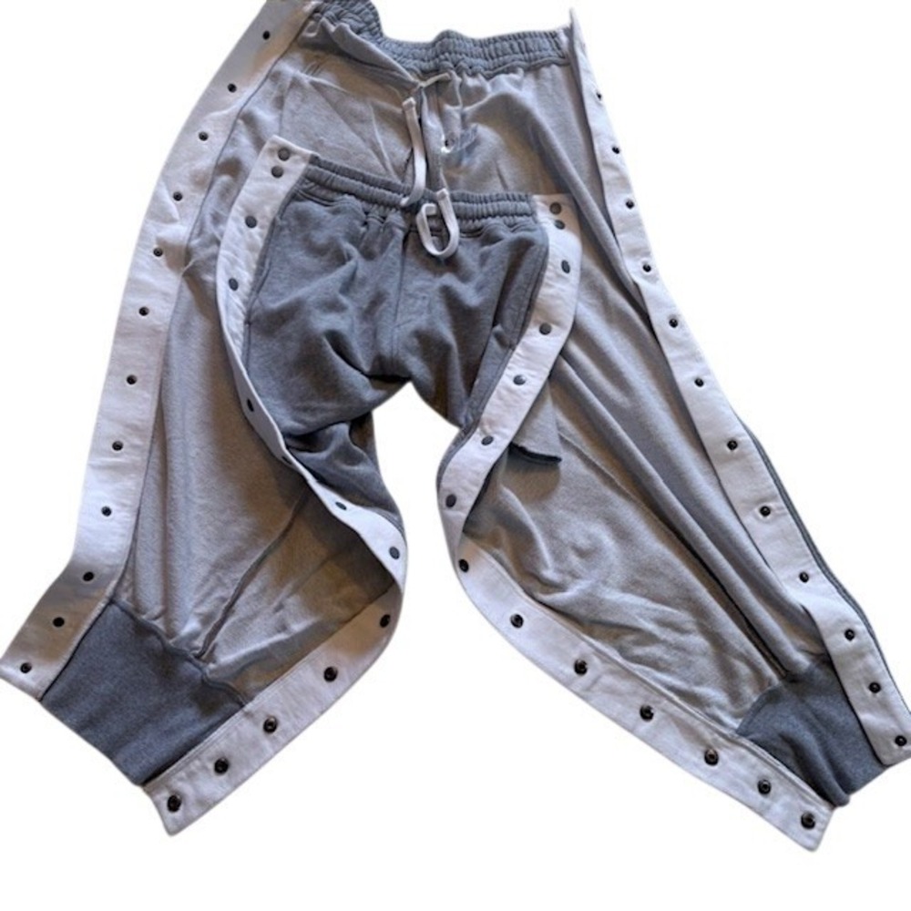 YoungLA 225 Snap-Off Joggers Mens Large Gray White Tear Away Sweatpants YLA2204 - Picture 4 of 9